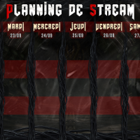 Planning de Stream Semaine 39 - 2025