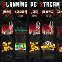 Planning de Stream Semaine 44 - 2025