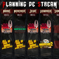 Planning de Stream Semaine 45 - 2025